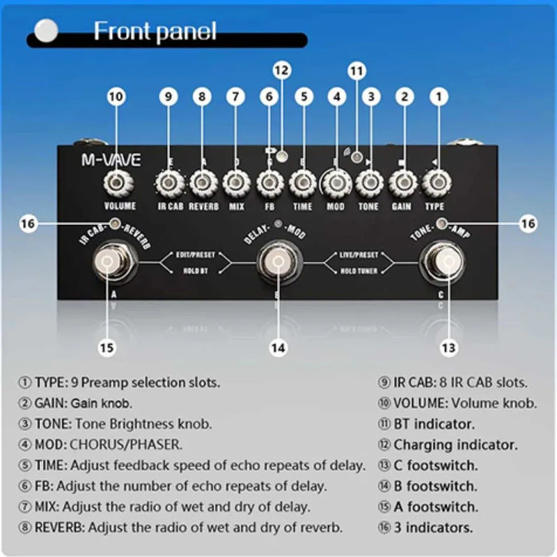 M VAVE CUBEBABY Delayed Multi-Effects  for Guitar/Bass/Acoustic with 8 Analog and Vocal Reverb Shaker Pedal