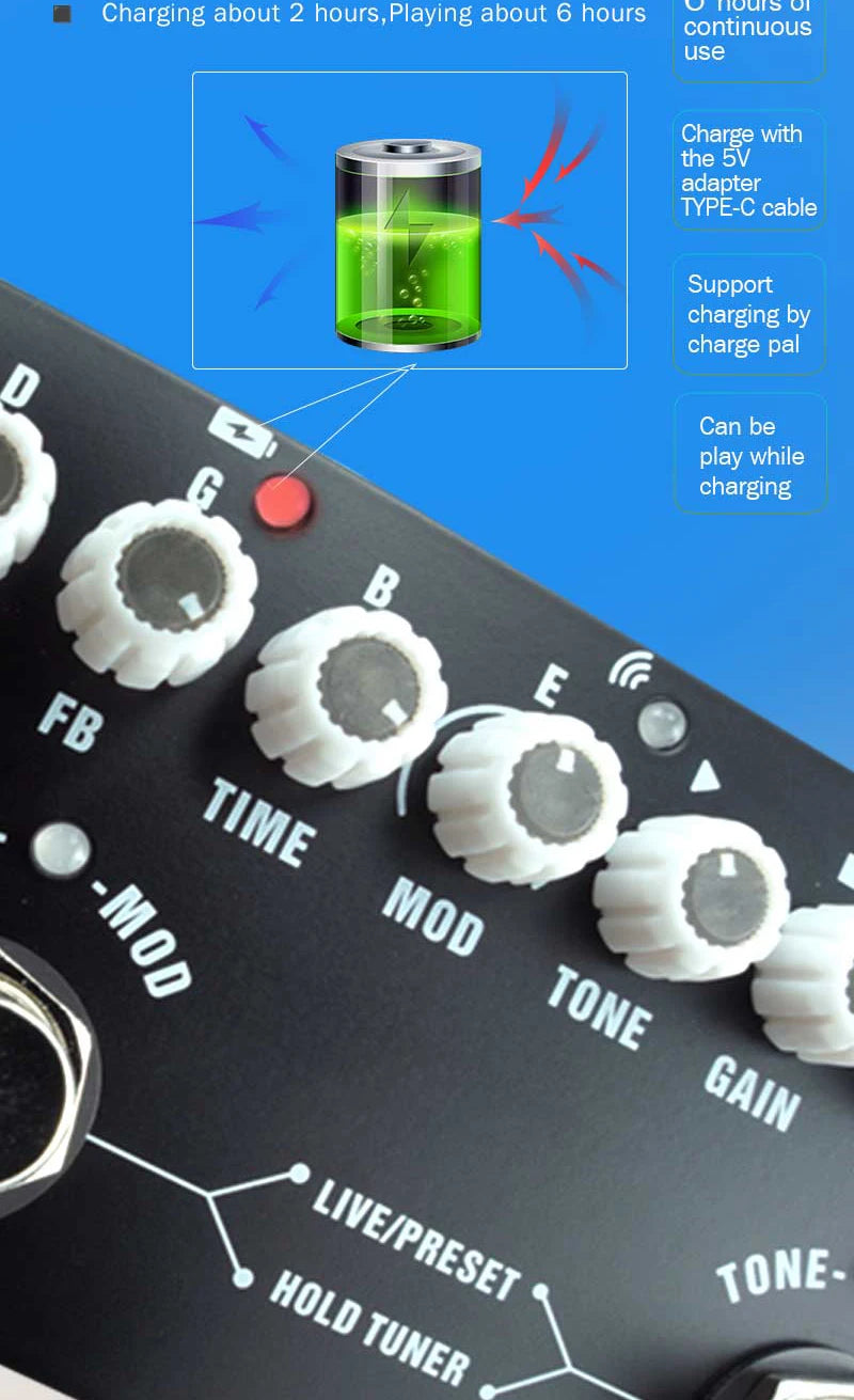 M VAVE CUBEBABY Delayed Multi-Effects  for Guitar/Bass/Acoustic with 8 Analog and Vocal Reverb Shaker Pedal